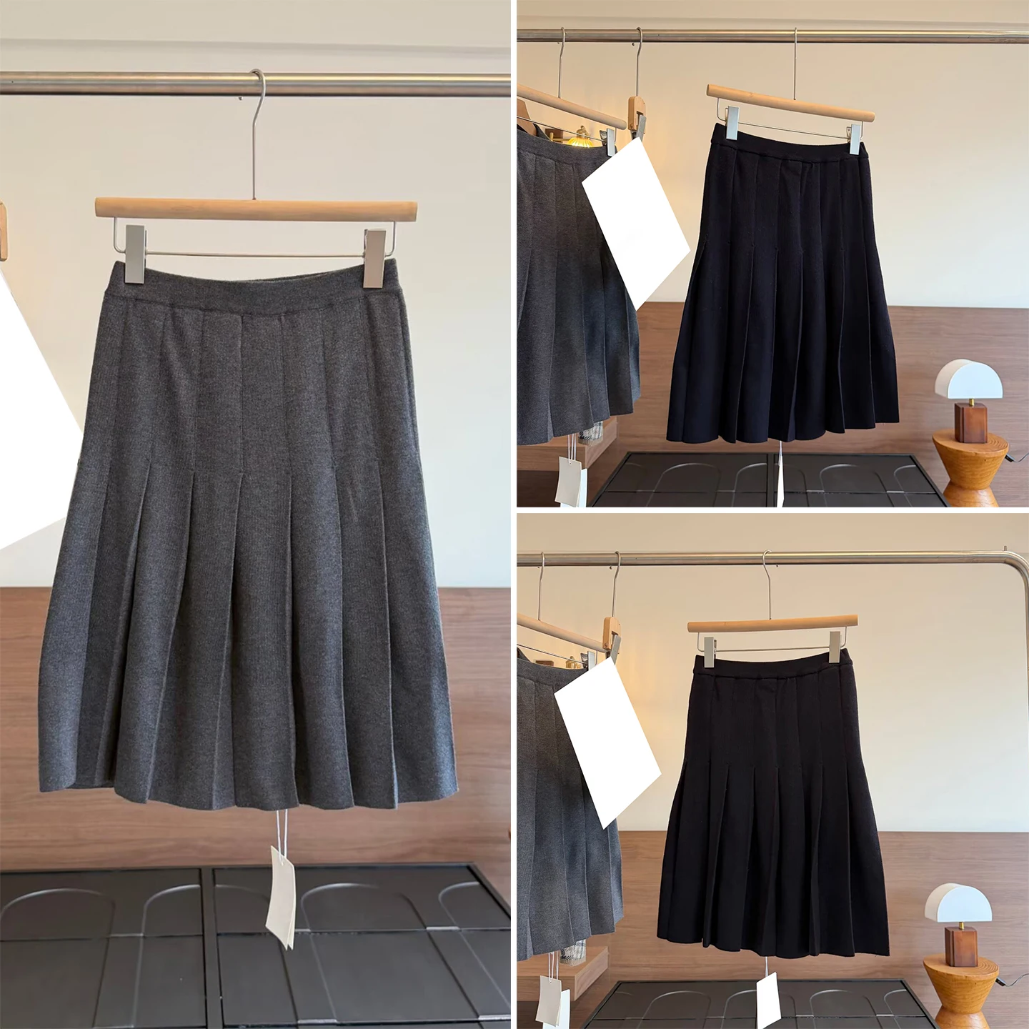 Fashionable Standard Fit Merino Pleated Skirt for Women Autumn 2026 Zadata Brand Elegant Draped A-Line Skirt