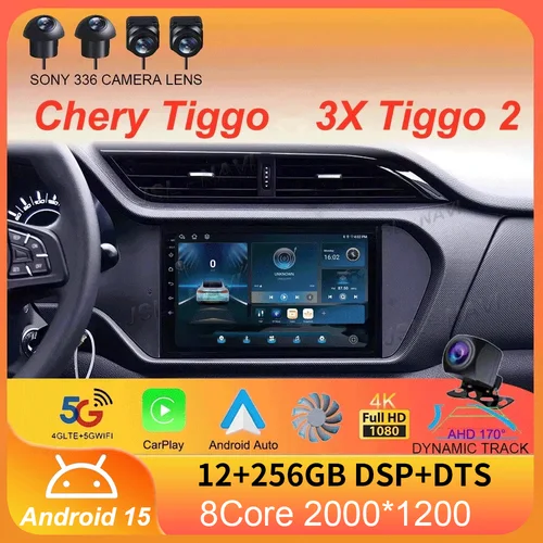 Radio de coche 4G DSP Android 15 para Chery Tiggo 3X Tiggo 2 reproductor de vídeo Multimedia Carplay navegación GPS estéreo Autoradio DVD