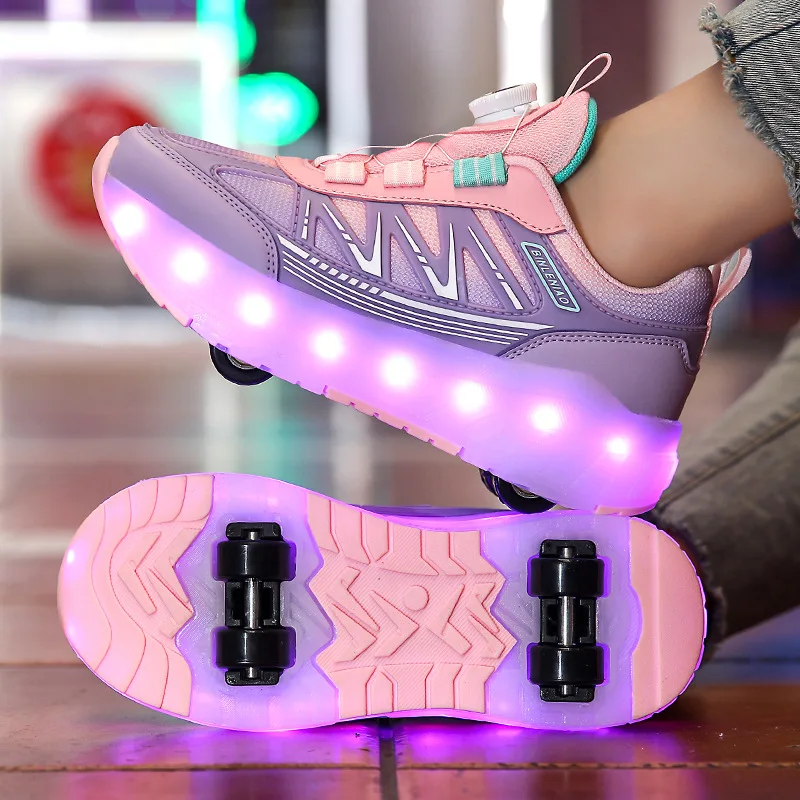 Children's Casual Shoes Removable Four-wheel Luminous Summer Boys and Girls Sports Shoes