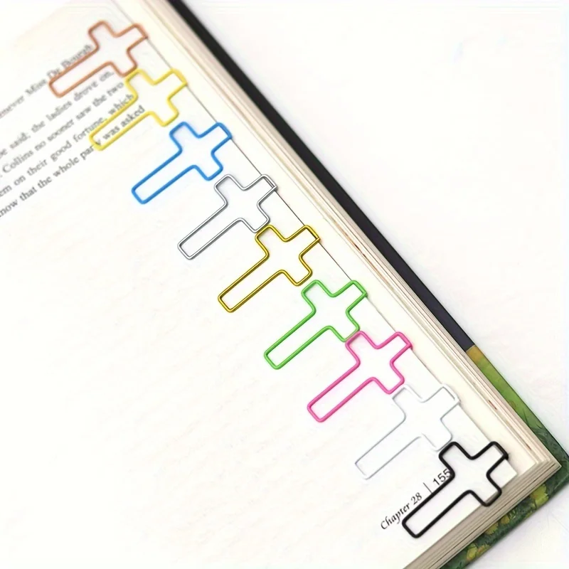 20 قطعة من مشابك الورق المعدنية المتقاطعة بألوان متنوعة، مجلد الإشارات المرجعية الإبداعية الإشارات المرجعية المكتبية المتينة ومنظمات المستندات