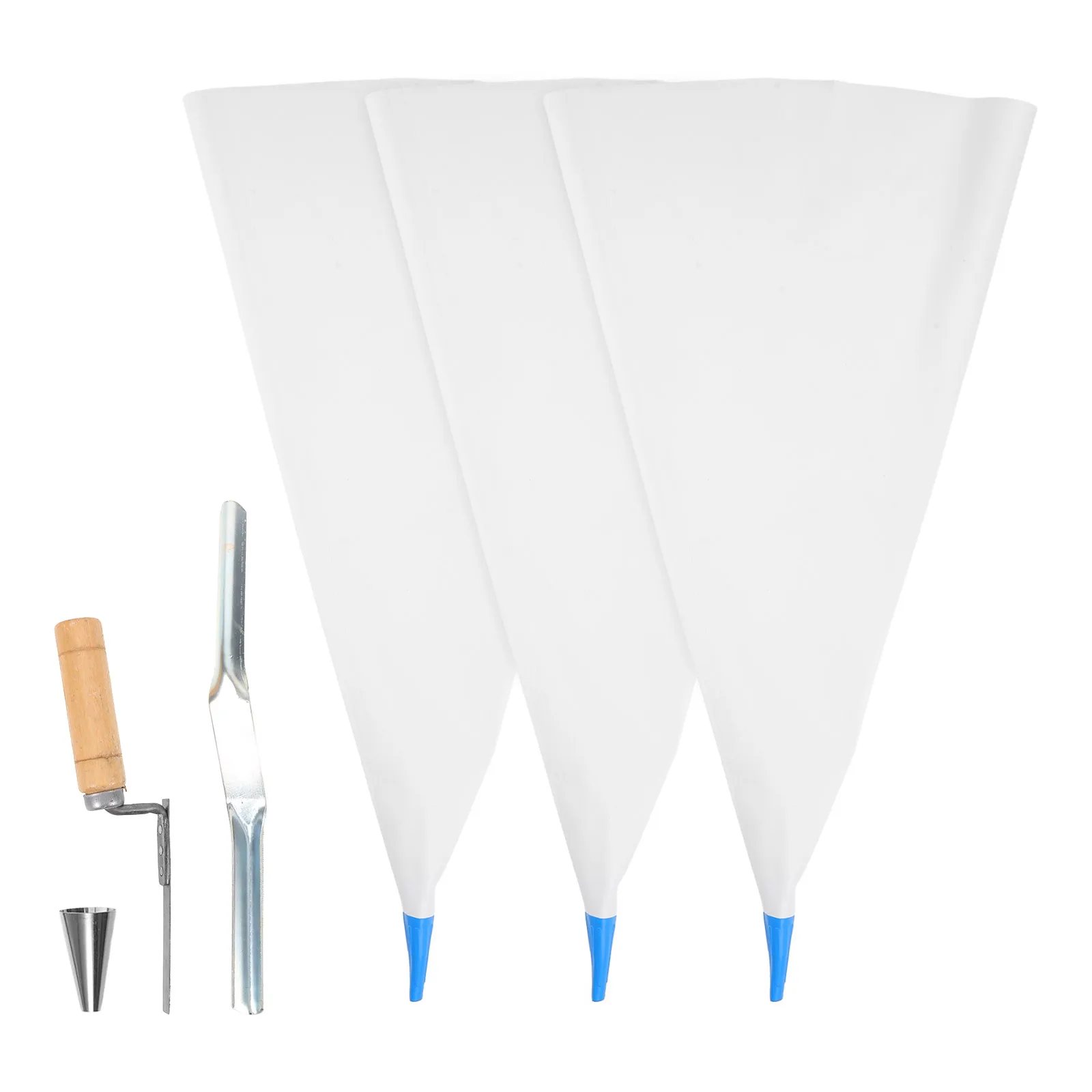 

1 Set Heavy Duty Piping Metal Tip Reusable Cement Applicator Masonry Repair Tool Tile Grout Filling Kit Leakproof Mortar Storage