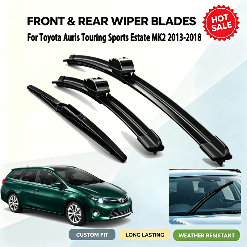 For Toyota Auris Touring Sports Estate MK2 2013-2018 Car Front Rear Windshield Wiper Blades Set 26 Inch 14 Inch 10 Inch Durable