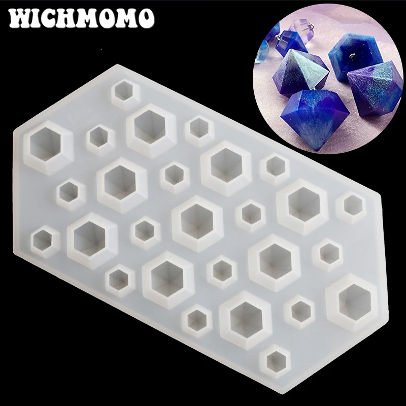 2021 nuovo 1 pz piramide diamanti mestiere fai da te trasparente piramide UV resina stampi combinati in Silicone liquido per fare gioielli