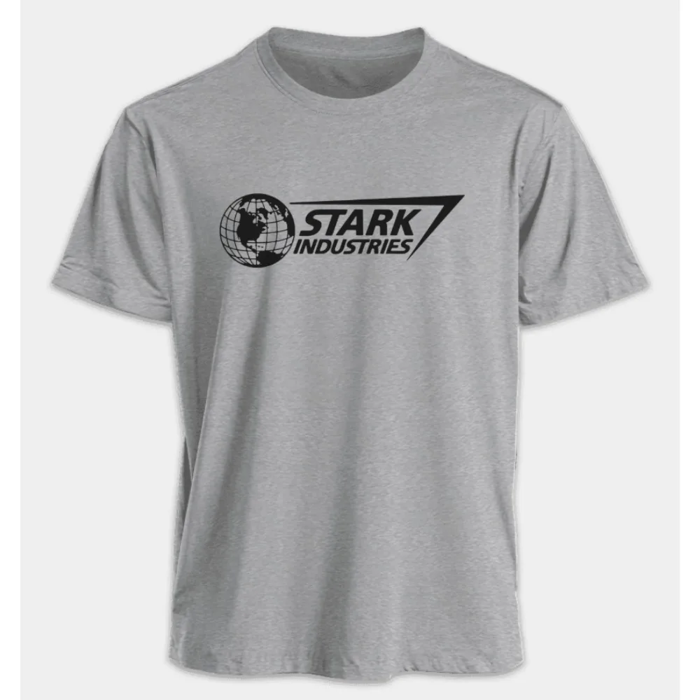 S-5XL Men's T-shirts Iron Man Stark Industries Summer American Spring and Autumn Oversized Sporty Short-sleeved
