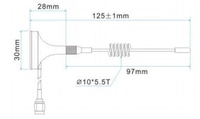 Antena pigtail de SW433-XP1M - 433MHz con cable de extensión de 1m, interfaz de SMA-J, antena de ventosa 433, 1 unids/lote