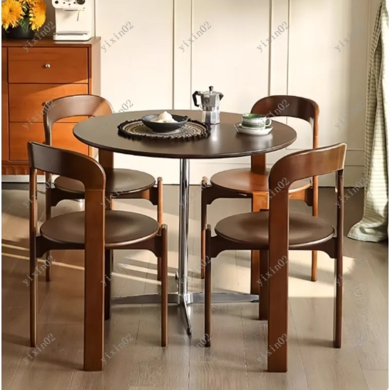 French Retro Solid Wood Chair Vintage Furniture For Dining Room Living Room Dressing Makeup Desk