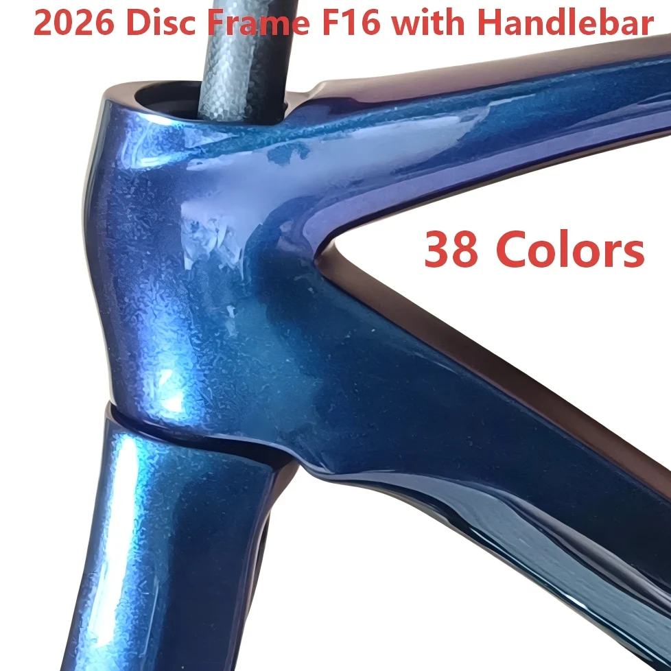 

38 Colors F16 Disc Brake Bike Frame With Handlebar Lightweight Bicycle Frame Full Internal Routing Racing Carbon Frameset