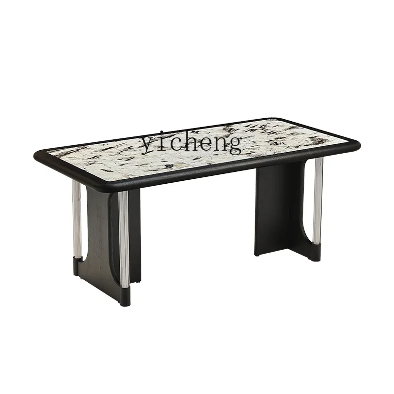 

TQH solid wood photoelectric pure natural luxury stone dining table modern simple atmosphere luminous advanced sense