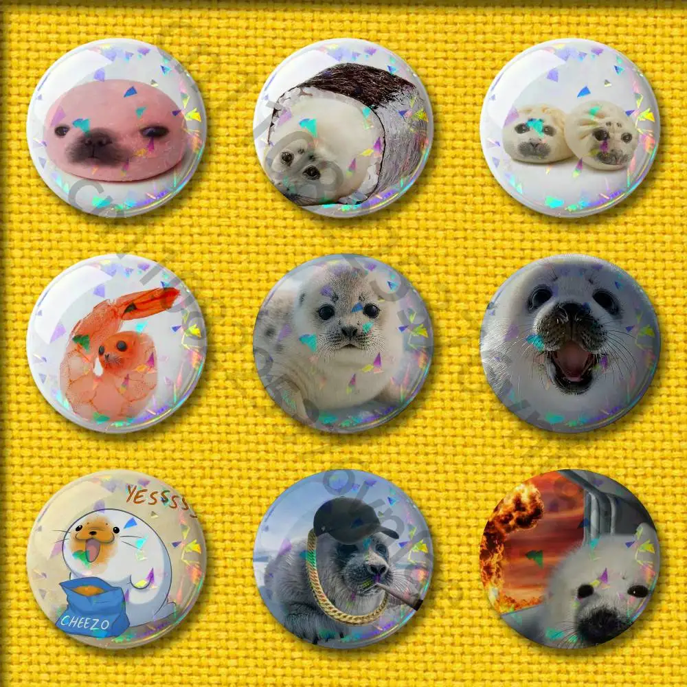 

Seal Sea Cute Funny Badges 75mm 25mm 44mm 32mm 58mm Round Pin Brooch Souvenir Clothes Cosplay Gift Accessories