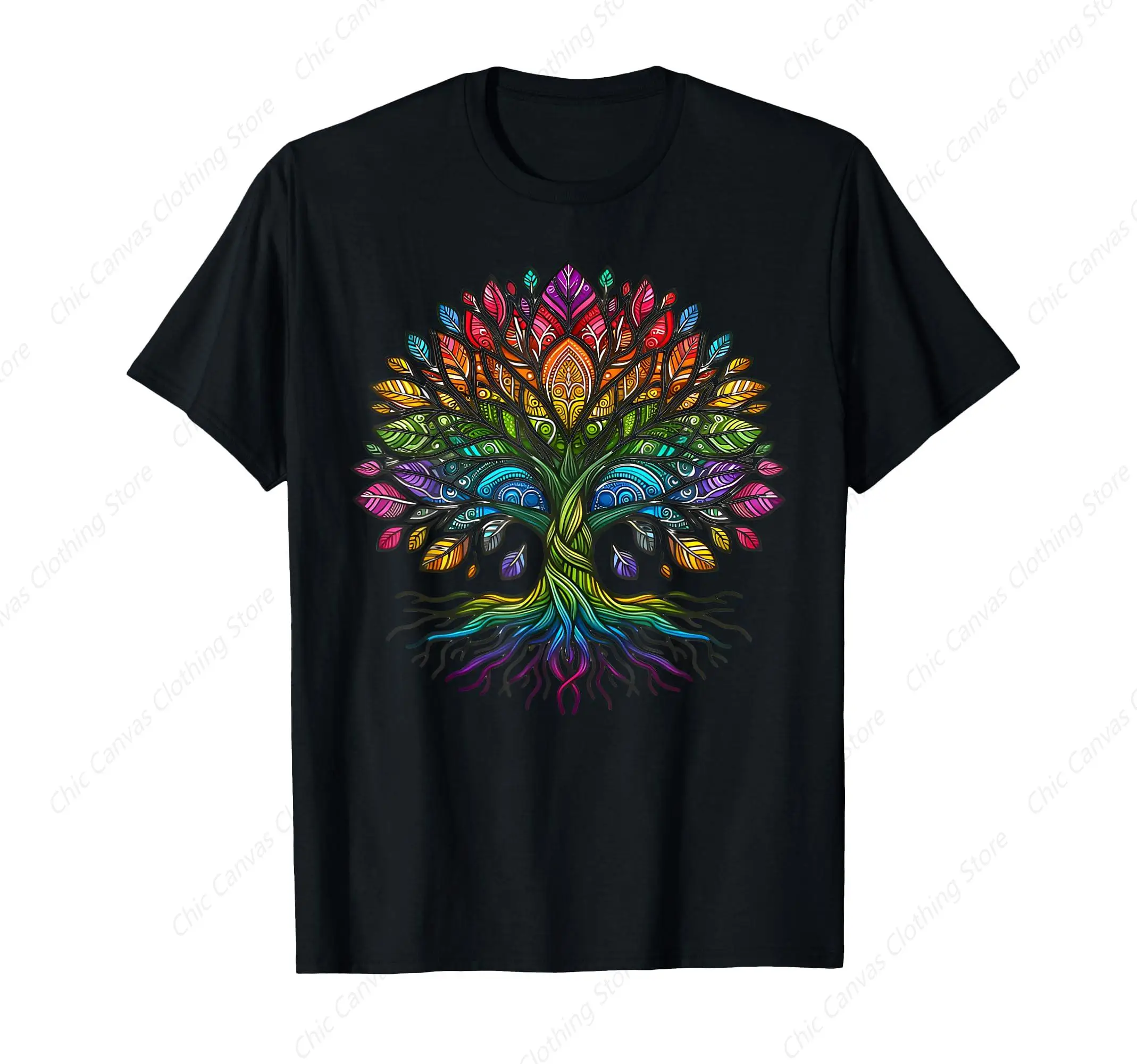 

Tree Life Rainbow Print LGBTQ Cool Gay Pride Flag Allies Men's T-shirt Pure Cotton Breathable Gift Short Sleeve