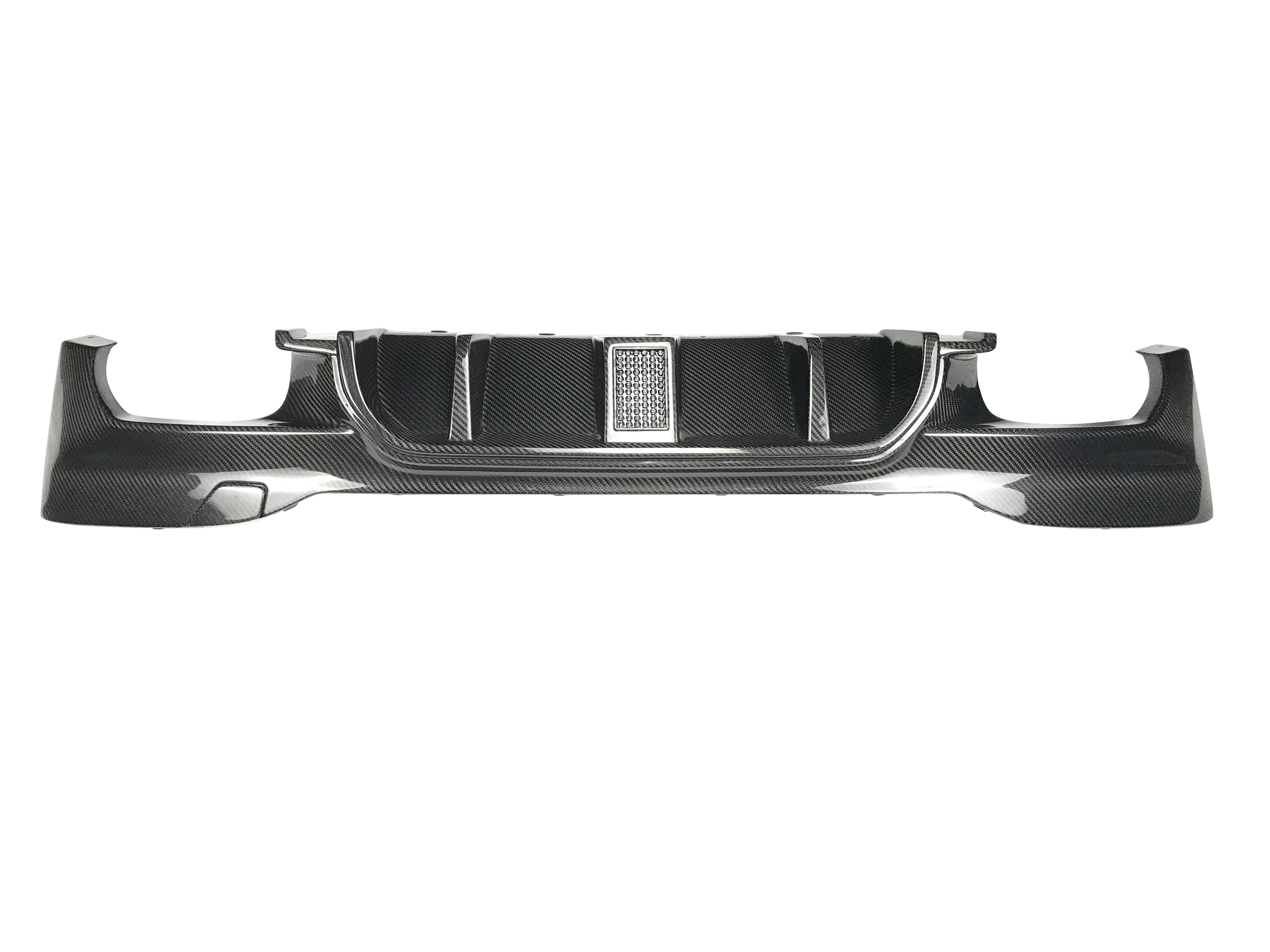 For B M W F90 M5 Competition  2017-2023 Carbon Fiber Rear Lower Bumper Lip Diffuser Guard Cover with LED Brake Light 51192446628