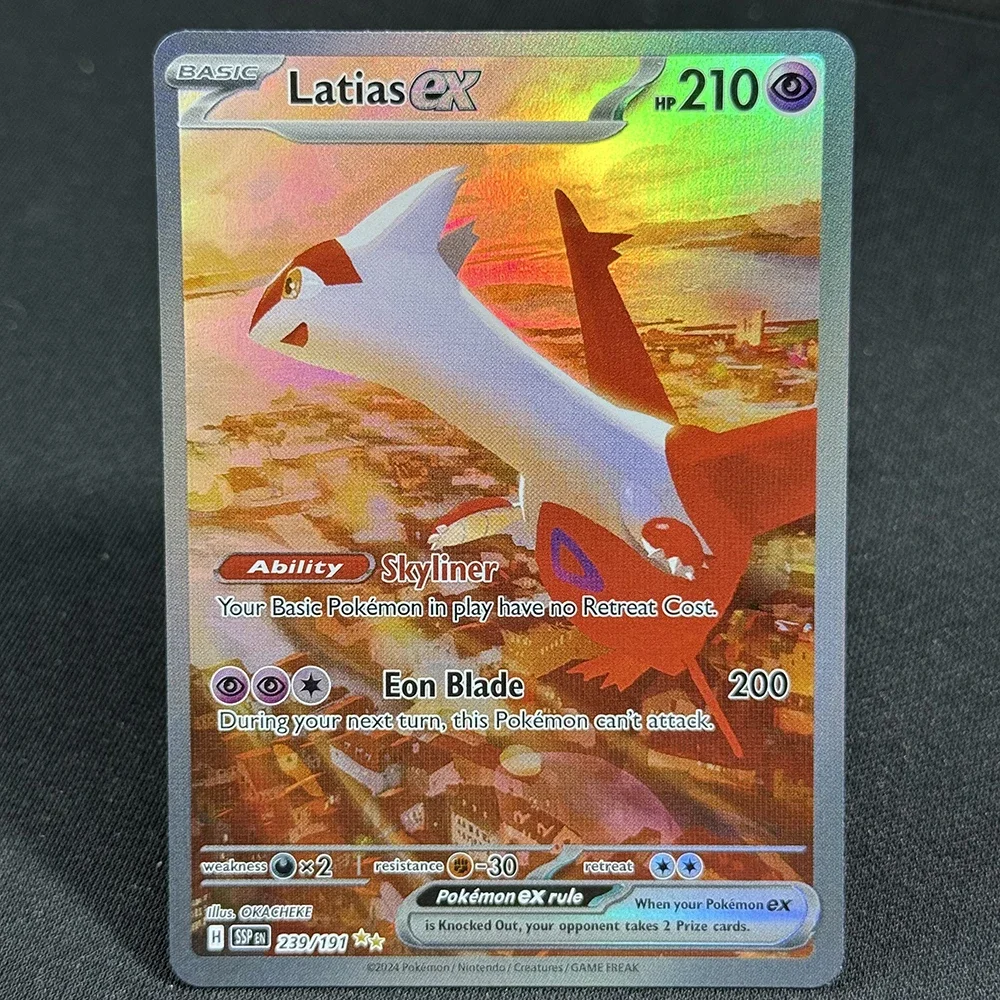 Pokemon cartão único latias pikachu hydreigon milotic surging faíscas kingdra altaria folha coleção de cartão personalizado ptcg próximo