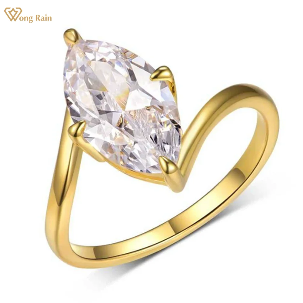 

Wong Rain Стерлинговое Серебро 925 пробы 3EX VVS1 D Огранка маркизы 3 карата Настоящие муассанитовые бриллианты с драгоценными камнями Свадебное обручальное кольцо Изысканные ювелирные изделия