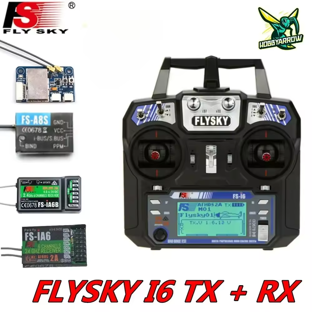 Trasmettitore radio FLYSKY FS-i6 I6 2.4G 6CH AFHDS 2A con ricevitore IA6B / X6B / A8S / R6B / A8S