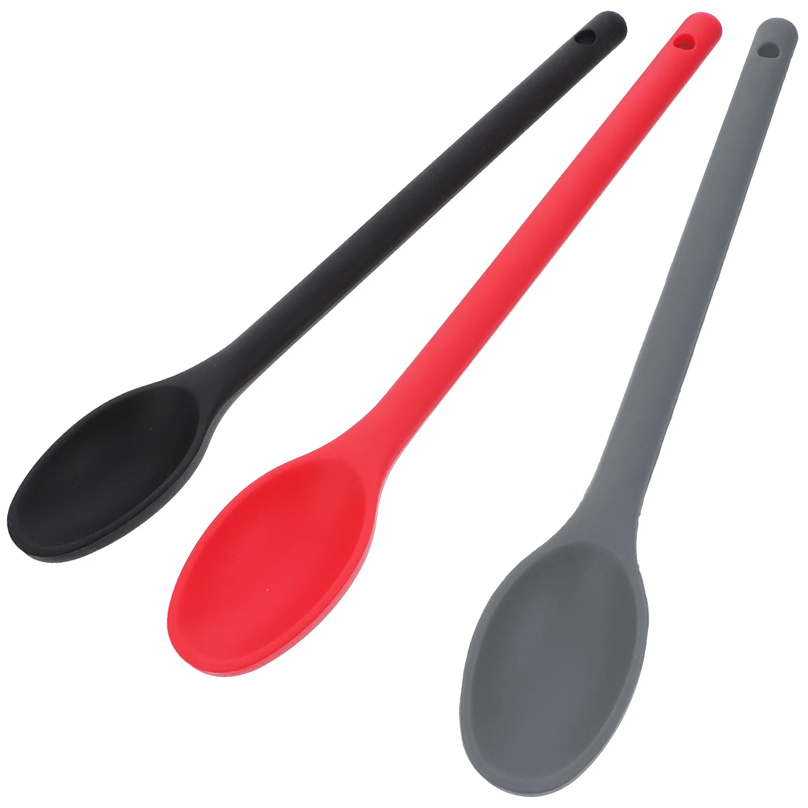 

3Pcs Silicone Baking Spoons Safe Kitchen Utensils Food Contact Cooking Tools Multipurpose Non-Stick Long Handle Spoons