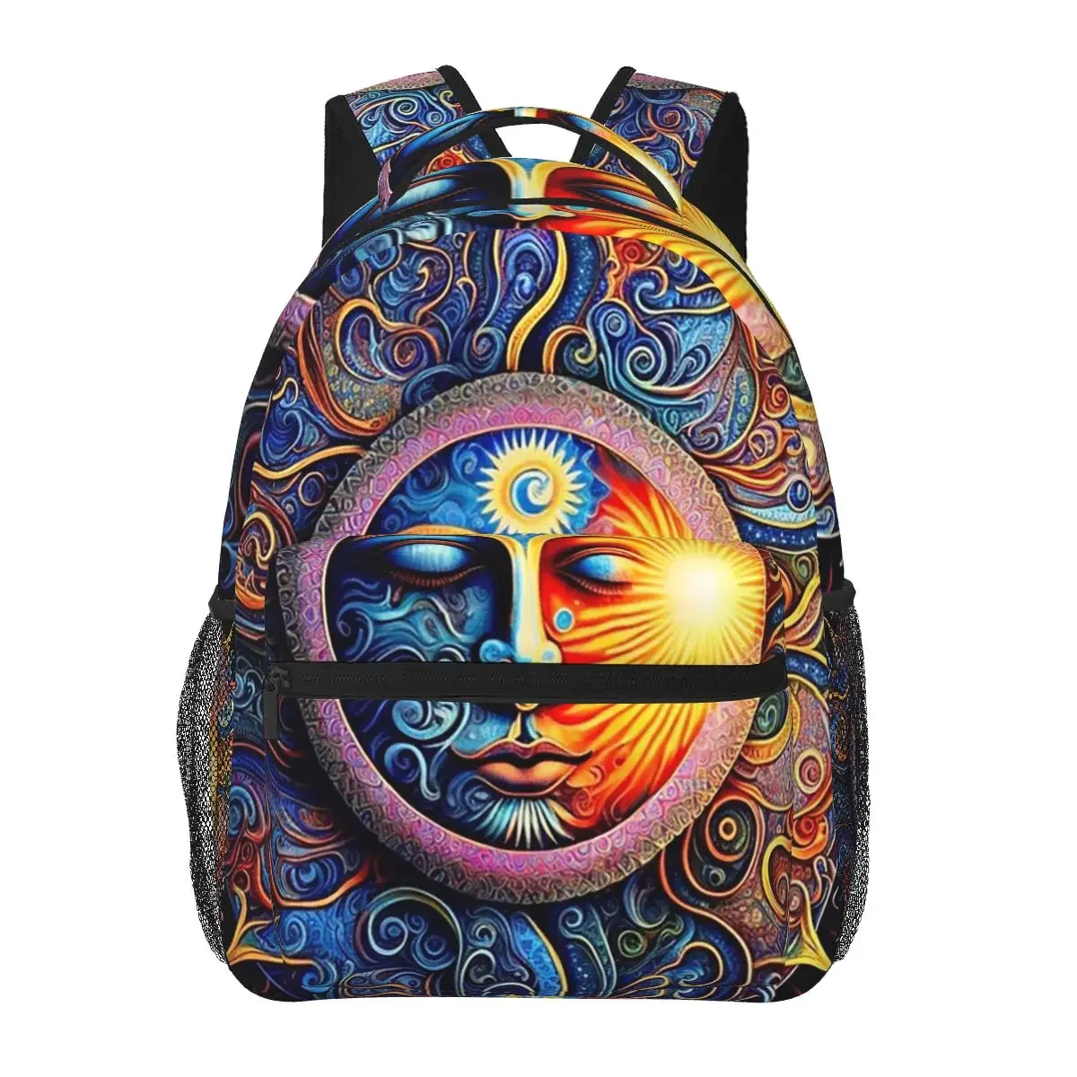 Cosmic Harmony Sun And Moon Mandala Backpacks Boys Girls Bookbag Children School Bags Cartoon Laptop Rucksack Shoulder Bag