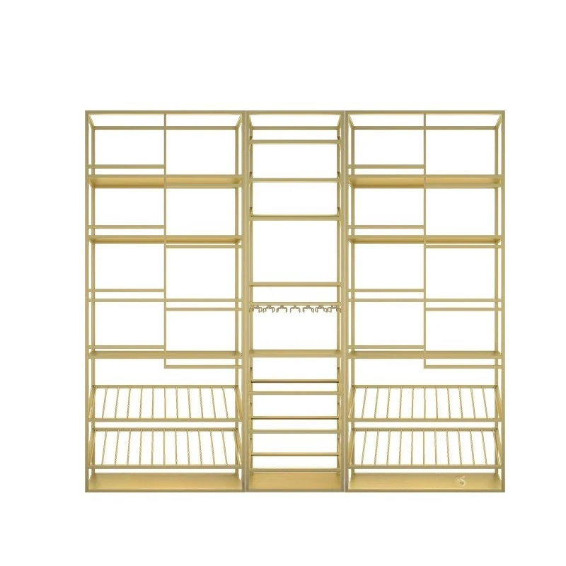 

Wine rack Commercial display stand Wrought iron floor-to-ceiling display wine rack