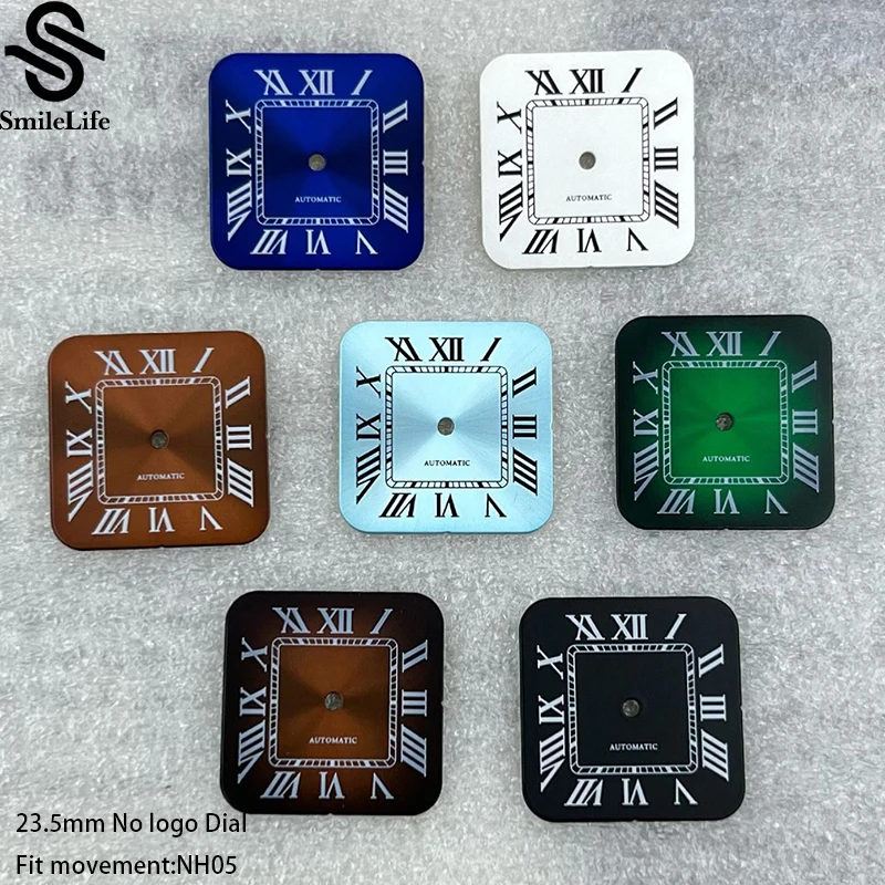 SmileLife 33mm Lady's Square Case With Strap With 23.5mm Sterile Dial Santos Case Fit NH05 Movement Watch Parts