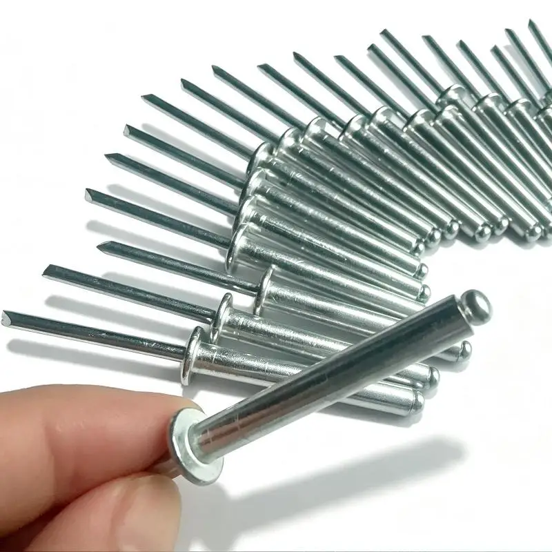 Pop Rivets Aluminum Dome Head Blind Rivet M3.2 M4 M4.8 M5 Full Sizes Open Type DIN 7337 Fasteners for Sheet Metal Tool Box