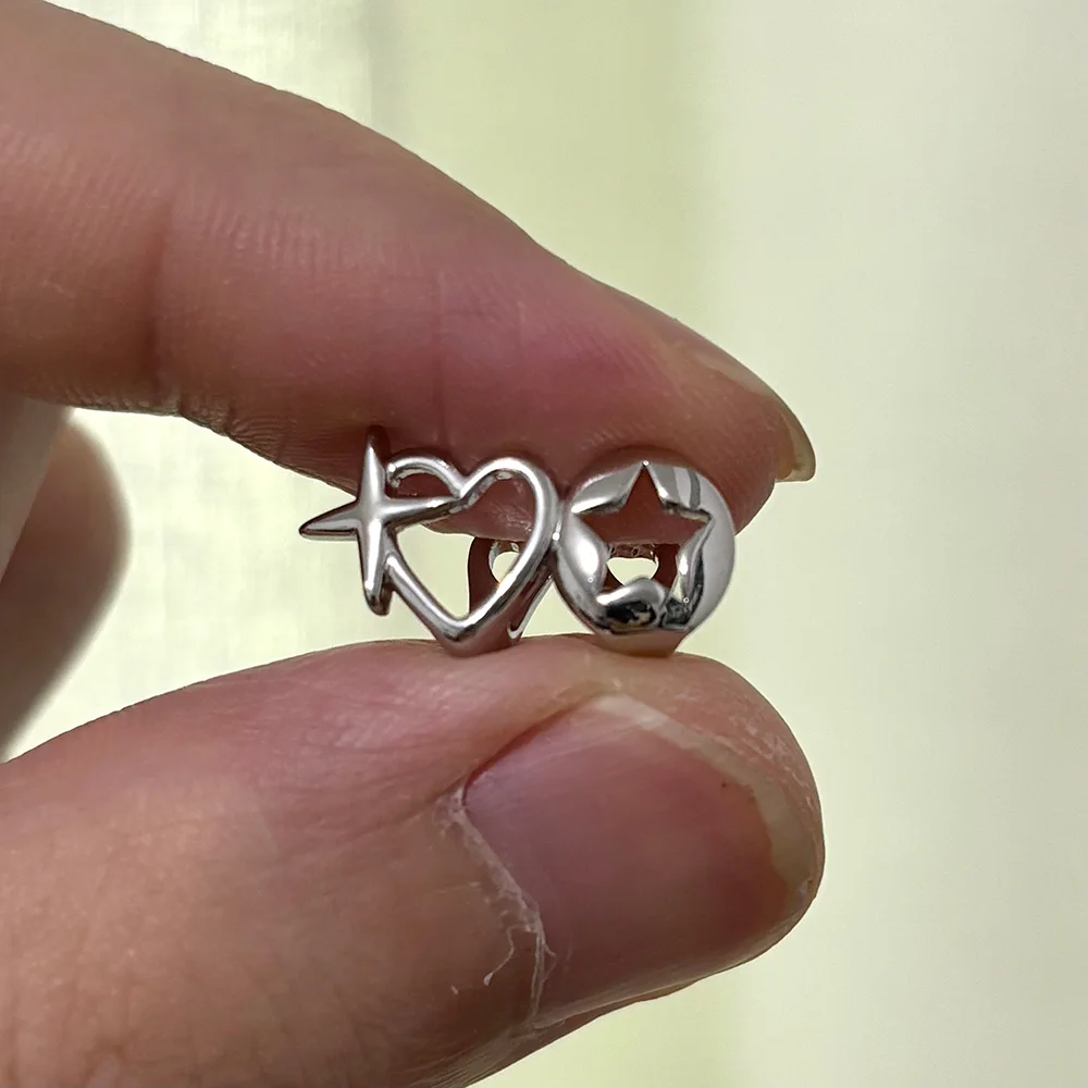 RACHELZ خمر الصليب مزدوجة الجوف القلب الأسنان Grillz الهيب هوب لامعة ستار الأسنان قبعات للنساء الرجال المجوهرات هالوين تأثيري #3