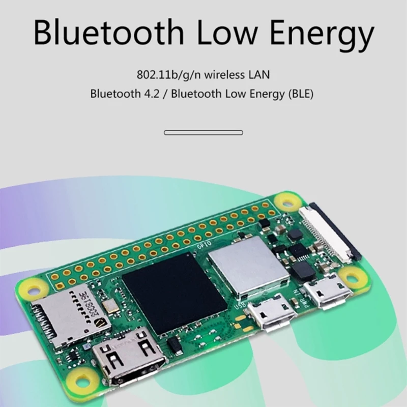 For RaspberryPi 2W 1GHz Quad-core 64-bit Arm Cortex-A53 CPU 512MB SDRAM Bluetooth-compatible WiFi with Pin Header