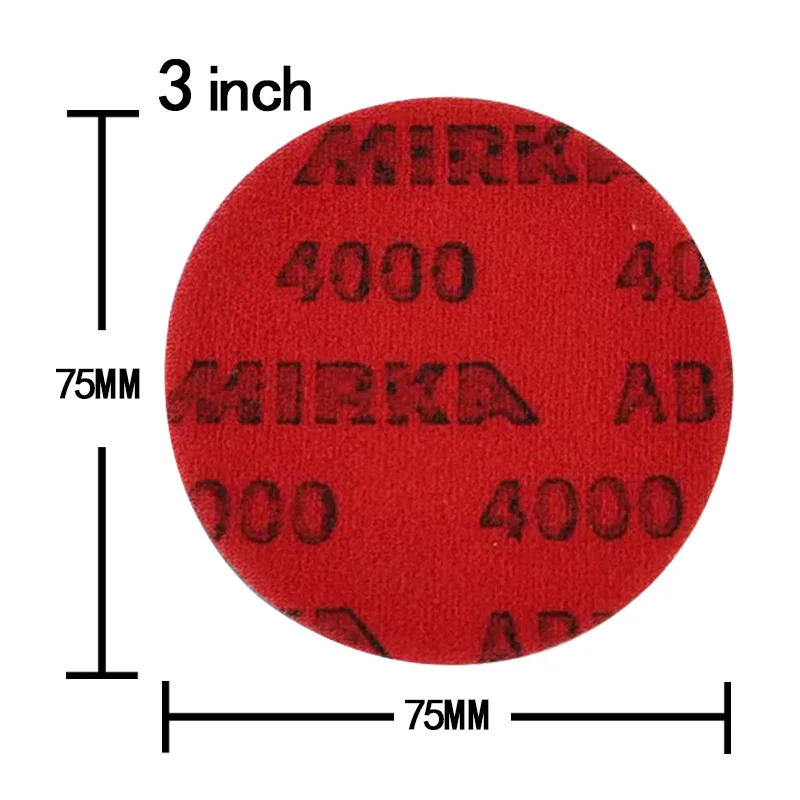 Finland MIRKA Original And Authentic 3 Inch  4 Inch Sponge Sandpaper 75 MM  Round Flocking Sand Sheet