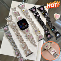 Love Heart Star Pearl Stainless Steel Strap for Apple Watch S11 10 46mm 42mm Metal Watch Baracelet for S9 8 7 45/44mm Ultra 49mm