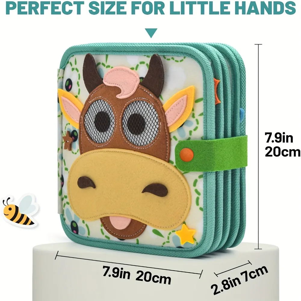 كتاب قصص تعليمي لحيوانات المزرعة والفواكه التفاعلية، لعبة تعلم السفر للنشاط الحسي للأطفال الصغار من سن 3 إلى 6 سنوات #3