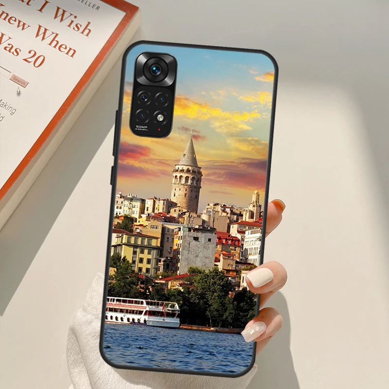 Turkey Istanbul Scenery Building Case For Xiaomi Redmi Note 11 10 Pro 8 9 9S 10S 11S 9A 9C 10A 10C K40 K50 Gaming Cover