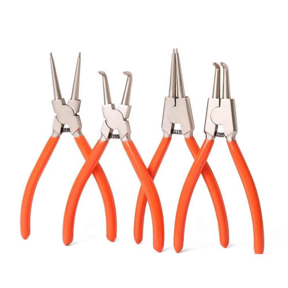 4Pcs Circlip Pliers Set Internal External Straight Bent Retaining Ring Pliers Spring Install Removal Hand Repair Tool