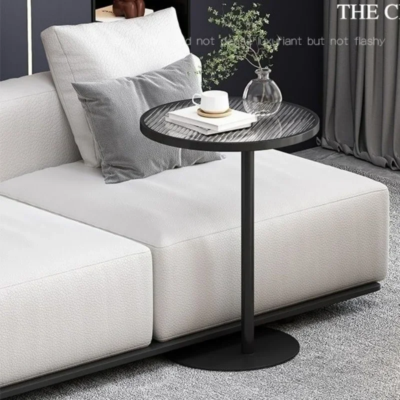 Nordic Sofa Side Simple Corner Table Small Living Room Bedroom Bedside Table Movable Creative Glass Coffee Table Mesa Tables