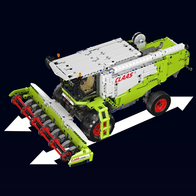 Mold King 17014 Technische afstandsbediening Harvester Truck Bouwstenen MOC Landbouwvoertuig Assemblage Speelgoed Kerstcadeau voor kinderen