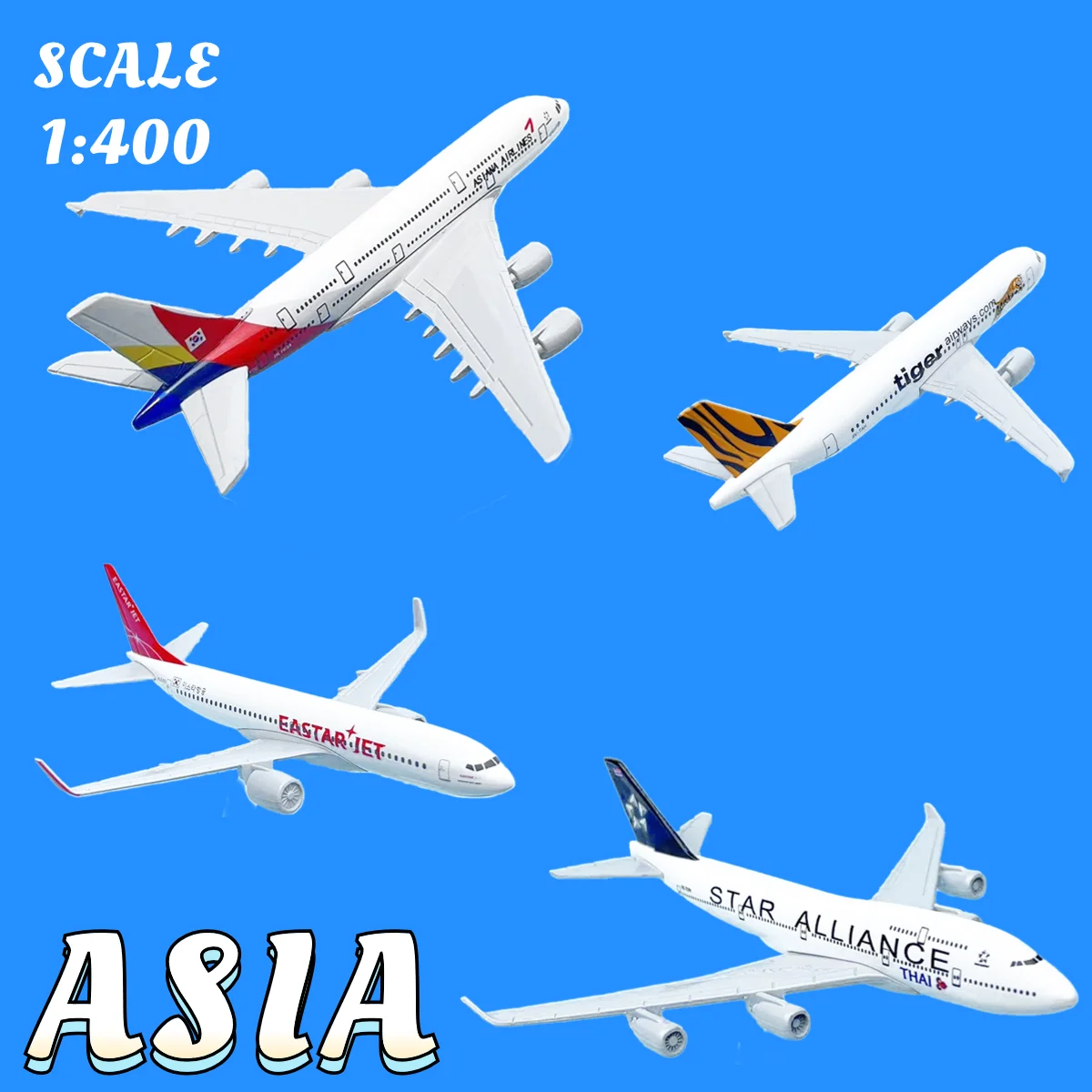 

1:400 Asia Aribus Boeing Replica Metal Aircraft Model Scale Aviation Collectible Diecast Miniature Ornament Souvenir Toys