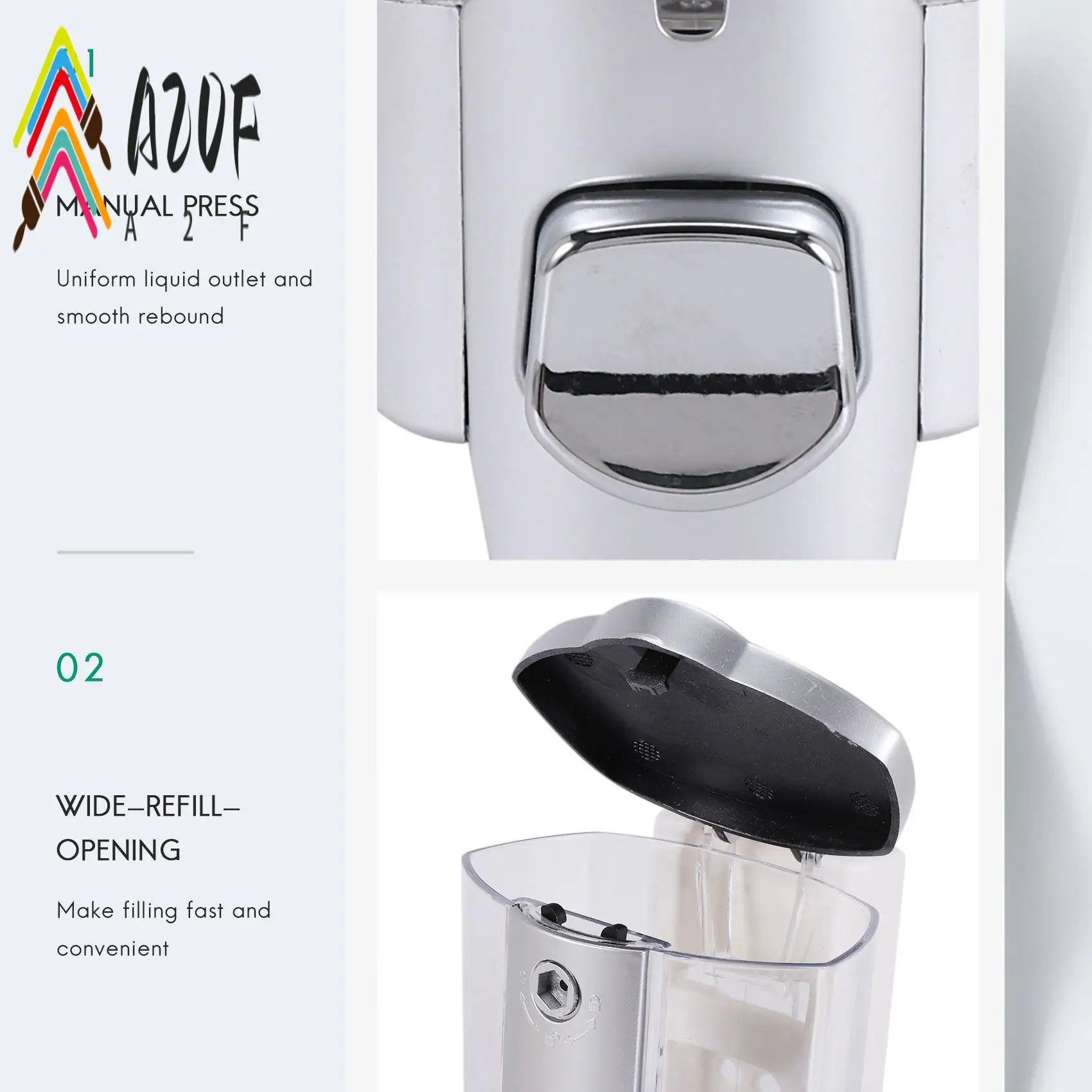 

A20F-дозатор мыла, настенный дозатор для рук, ручной дозатор геля для рук, 350 мл, гель для душа, дозаторы шампуня для кухни