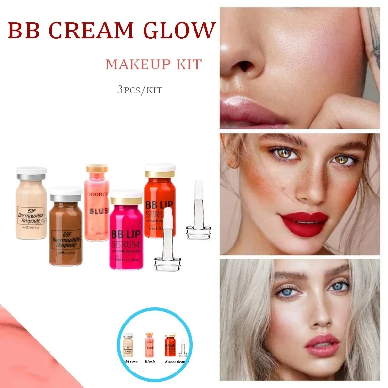 

Semi-Permanent BB Lips Glow Ampoule Blush Serum Starter Kit Persistent Waterproof Concealer Paint BB Cream Glow Facial Makeup