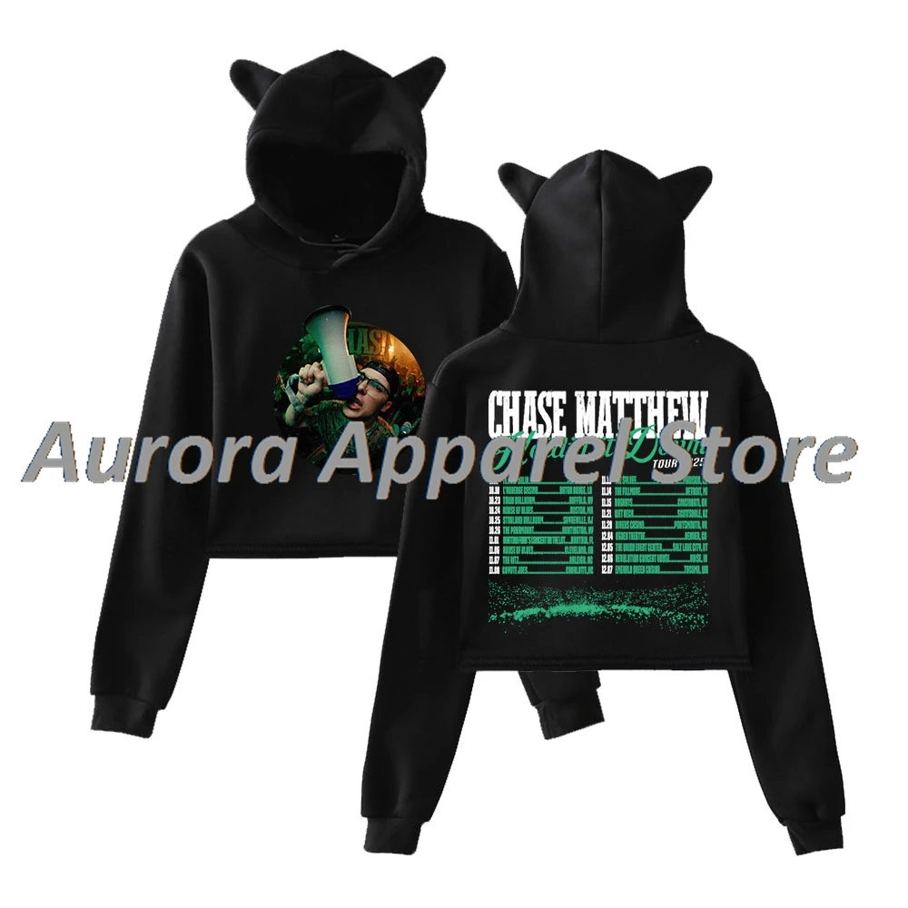 Chase Matthew Holdin' It Down Tour 2025 Merch pull femme oreilles de chat sweat à capuche à manches longues vêtements pour femmes