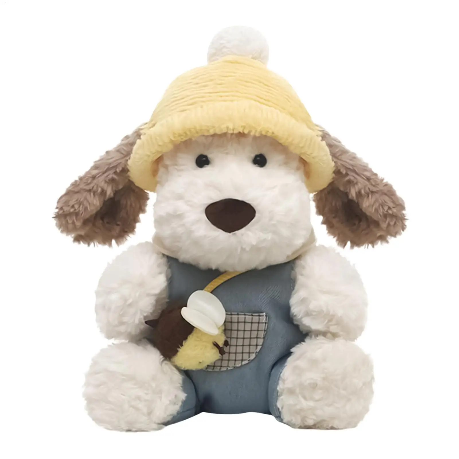 12.6インチのぬいぐるみ犬、ぬいぐるみ子犬、かわいい柔らかい動物のふわふわ子犬枕、帽子をかぶった子犬、子供のおもちゃ