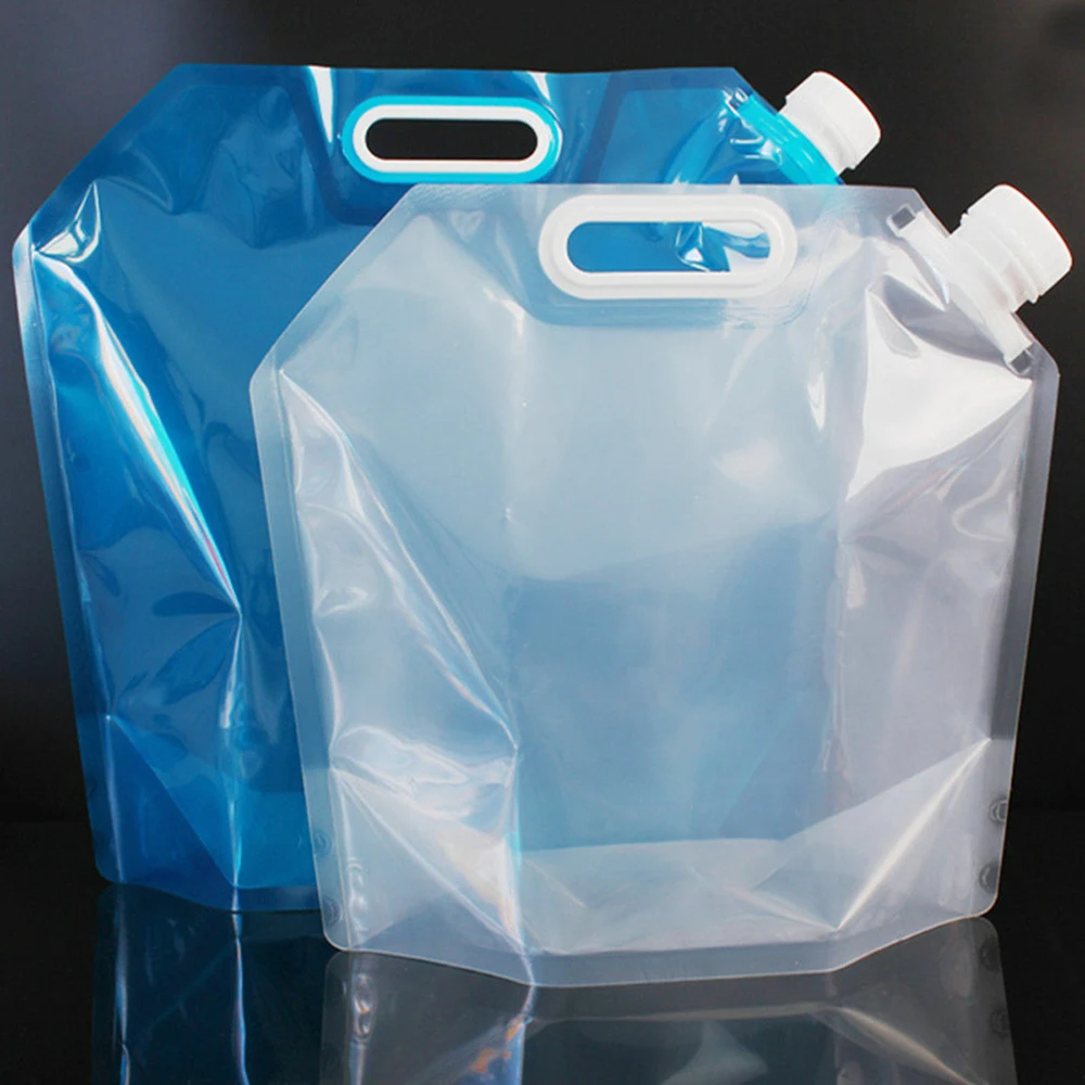 5L Folding Water Bag High Capacity Outdoor Water Bag Canister PE Tasteless Safety Seal Lightweight Drinking Water Storage Bag