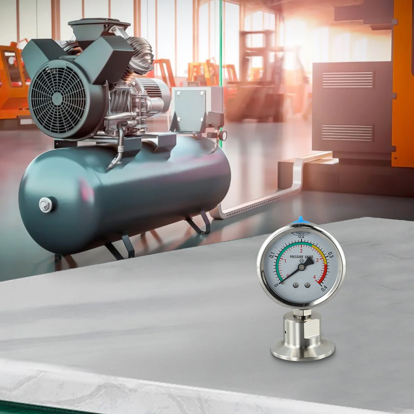 Pressure Monitoring In Manufacturing 50.5mm OD Sanitary Diaphragm Pressure Gauge YTP60 Pressure Meter 304 Stainless Steel Shell
