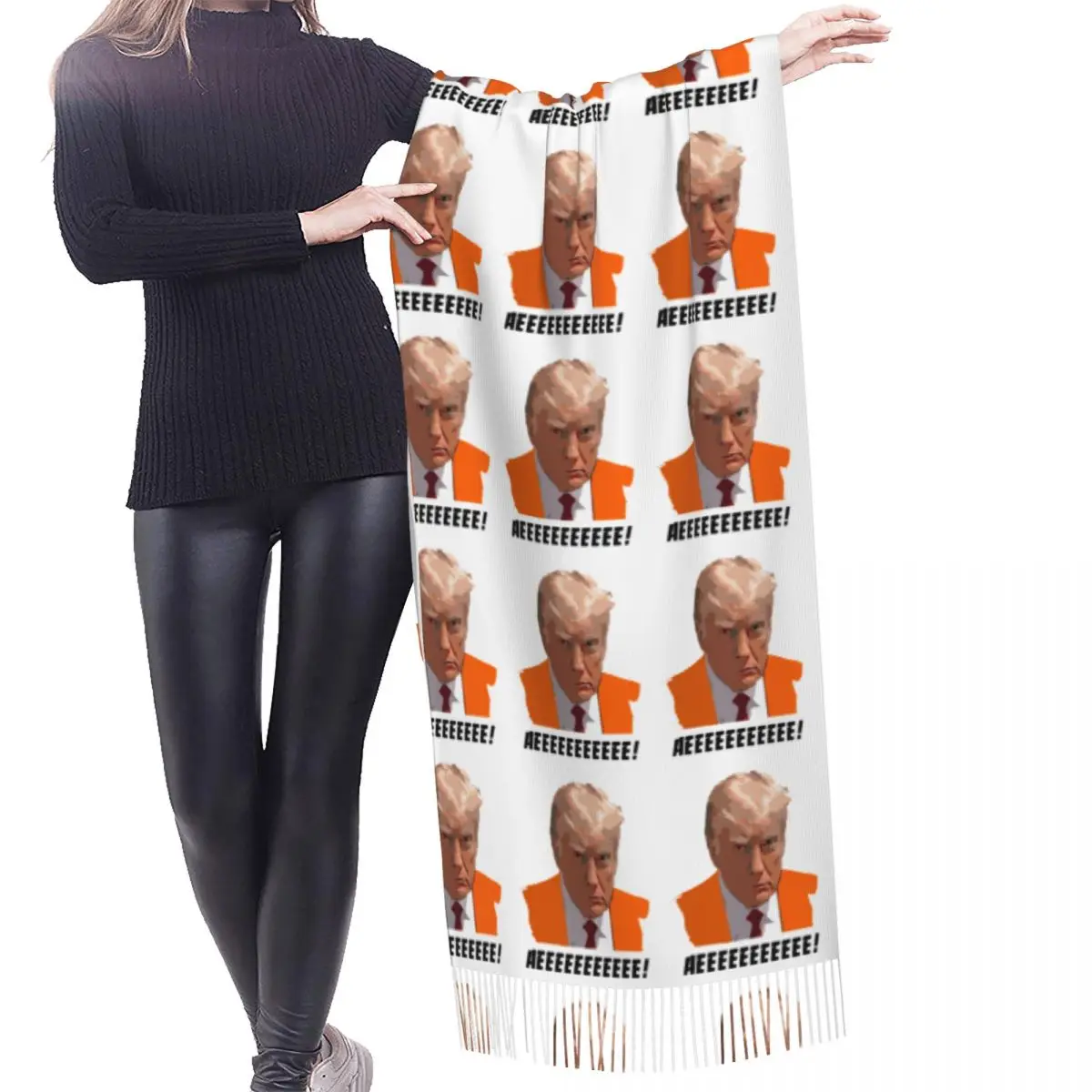 Customized Print Trump Mugshot Scarf Women Men Winter Warm Scarves America US Shawls Wraps