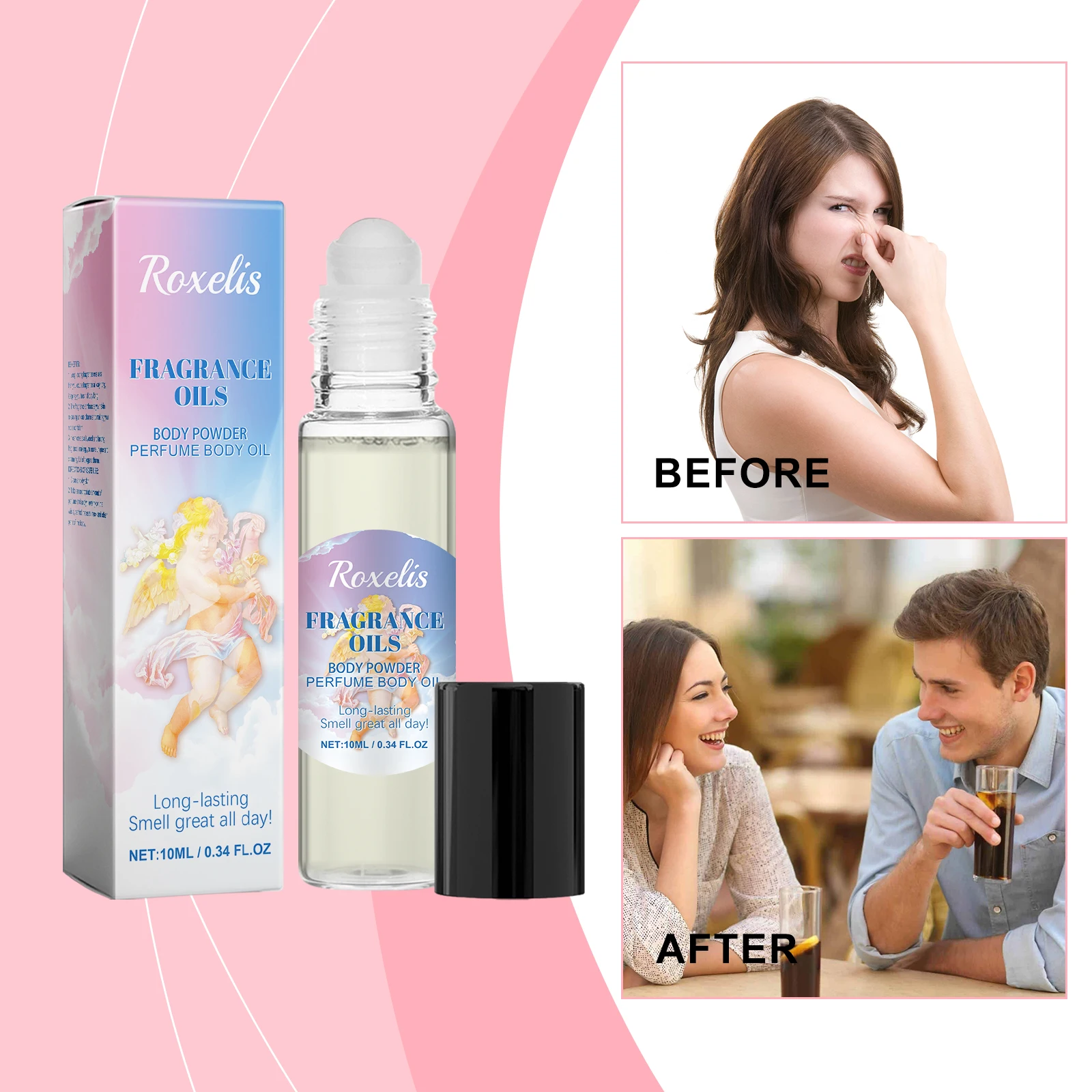 Roxelis Honey Light Fragrance Roll On Perfume Fragrance Fresh Milk Fragrance Charm Lasting Fragrance Portable Perfume 0.34 oz