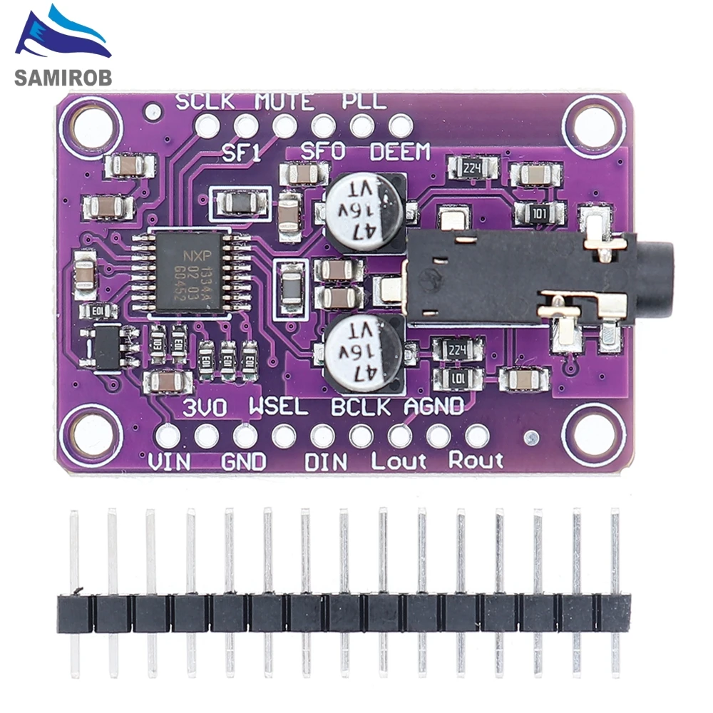 SAMIROB UDA1334A DAC Module UDA1334 I2S DAC Audio Stereo Decoder Module Board image 2