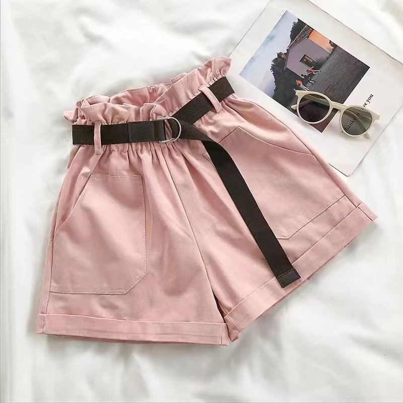 Summer Elegant Casual High Waist Shorts Women Solid Wide Leg Loose Cotton Short Pants 2024 Korean Sweet spicy Girls Y2k Shorts