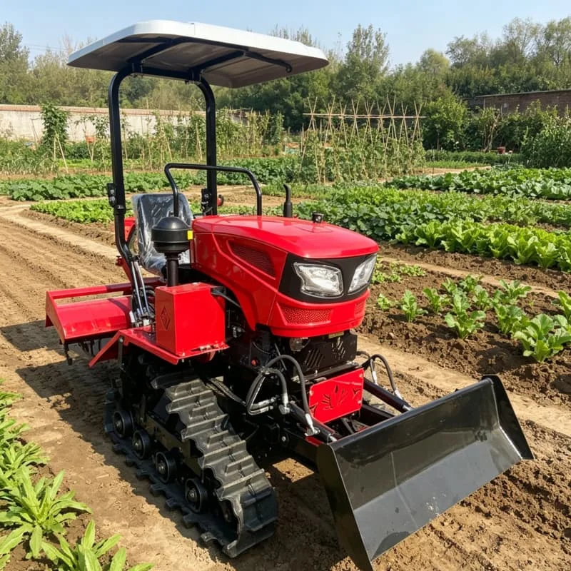 

Customized Mountain Tracked Rotary Tiller, High‑Power Tractor, Upgraded Mini Tiller，Ride-on crawler plowing machine