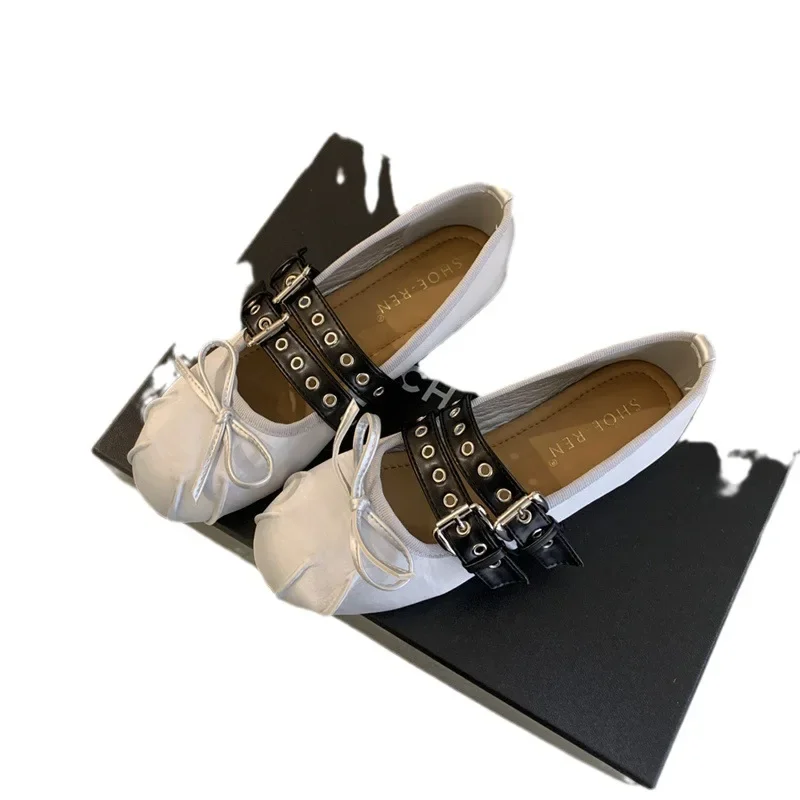 أنيقة الوردي تنوعا المرأة مساء أحذية 2025 جديد وصول أحذية مسطحة القاع القوس رئيس الباليه الشقق حذا فردي للسيدات مصمم #5