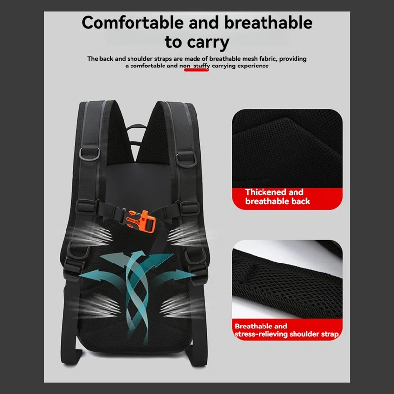 

A06F-Fishing Lure Backpack With Rod Holders Chest Bag Waist Bags Outdoor Hiking Shoulder Rucksack Large Case