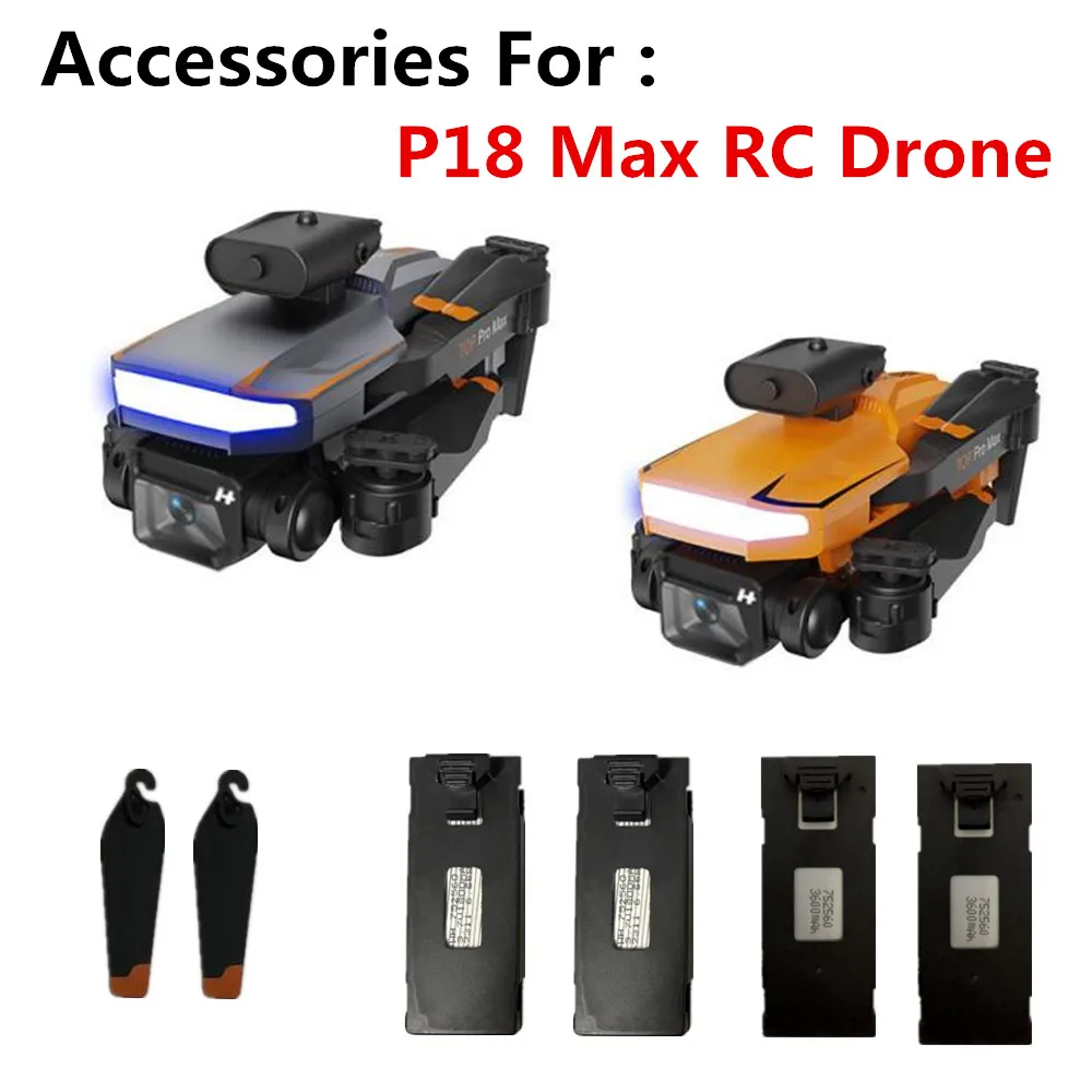 P18 Max RC Drone batteria 3.7v 1800mAh elica foglia d'acero per parti di droni P18 accessori originali batteria Drone P18 Max