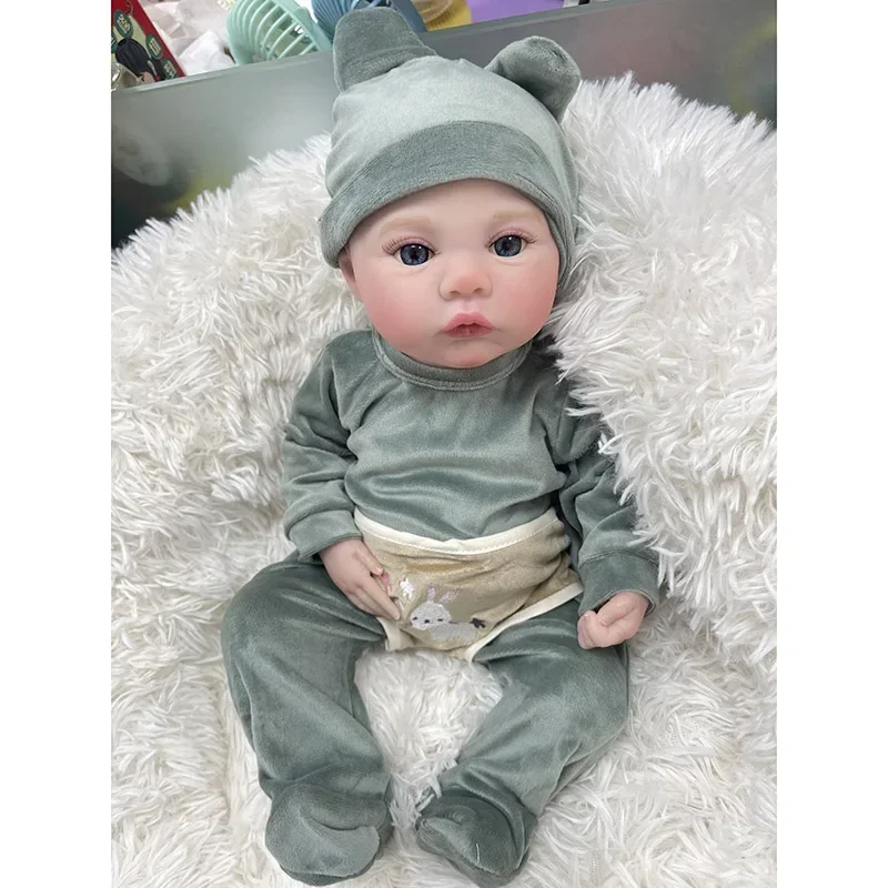 45cm  Full Body Vinyl Reborn Meadow Lifelike Soft Touch 3D Skin Hand Painted Multiple Layers with Genesis High Quality Art Doll