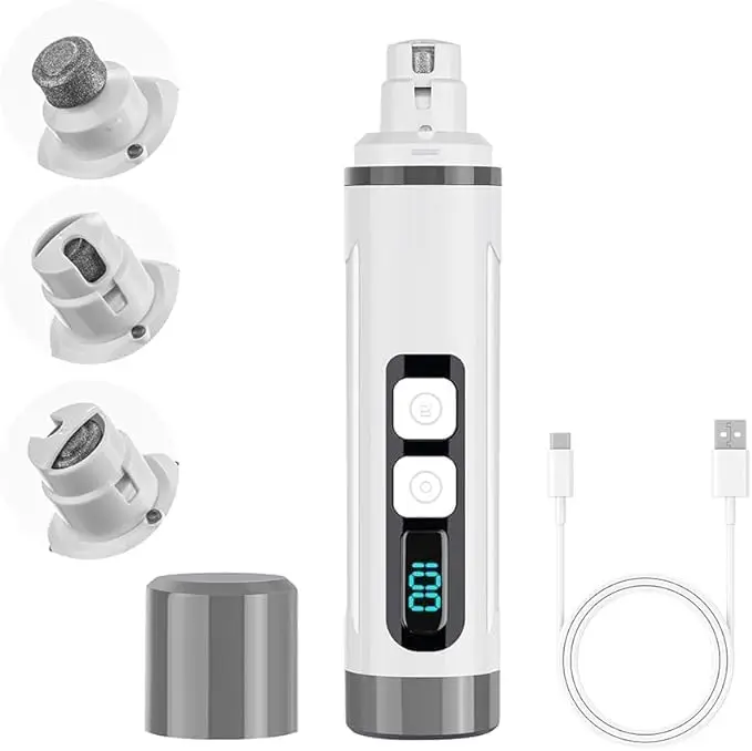 Cortauñas Silencioso para Mascotas con Luz LED, Indicador de Batería y Cabezal Mejorado - Recortador Indoloro para Mascotas Pequeñas y Grandes