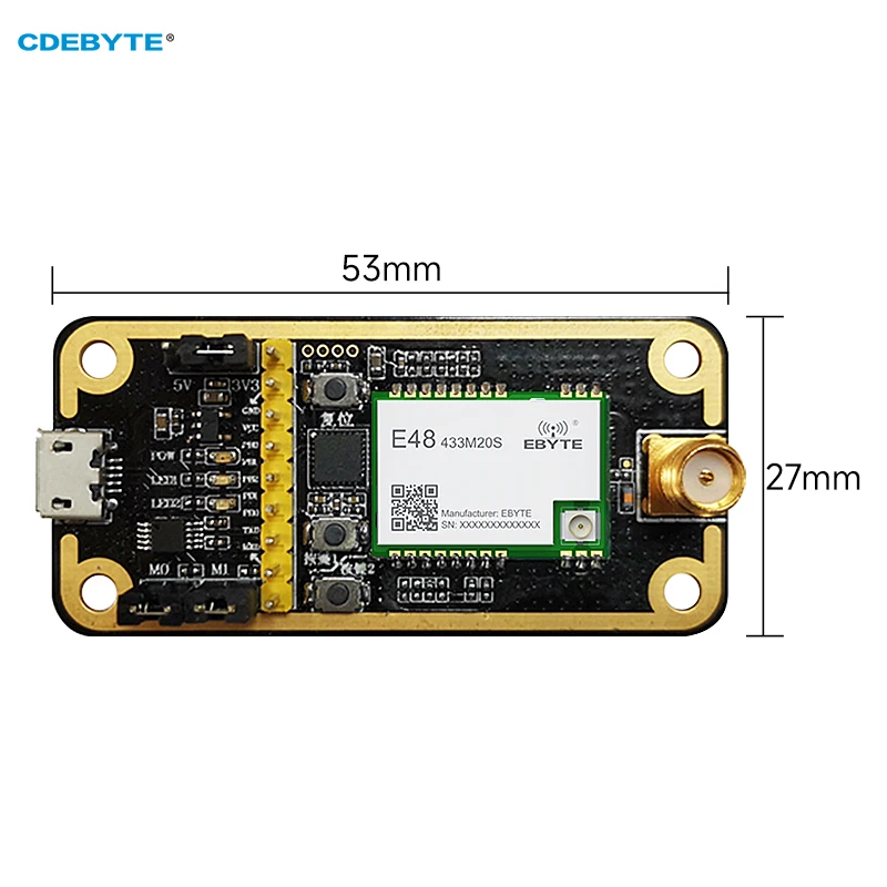 CMT2310A 433Mz Wireless Module Test Board CDEBYTE E48-433MBL-01 SPI Low Power Consumption 3.5KM 20dBm IPEX/Stamp Hole USB